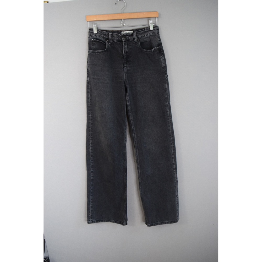 We The Free Tinsley Baggy Jeans 25 Aged Black High Rise Straight Leg Women Denim